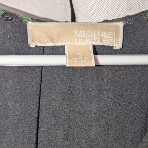 Michael Kors Cold Shoulder Cheetah-Print Georgette Tie-Neck Dress Women's Small - Picture 7 of 8